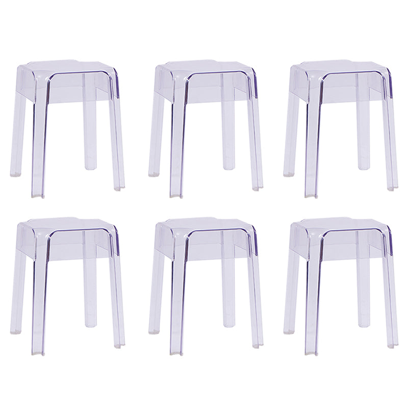 Modern Squared Counter Chair Plastic Backless Indoor Counter-height Stool