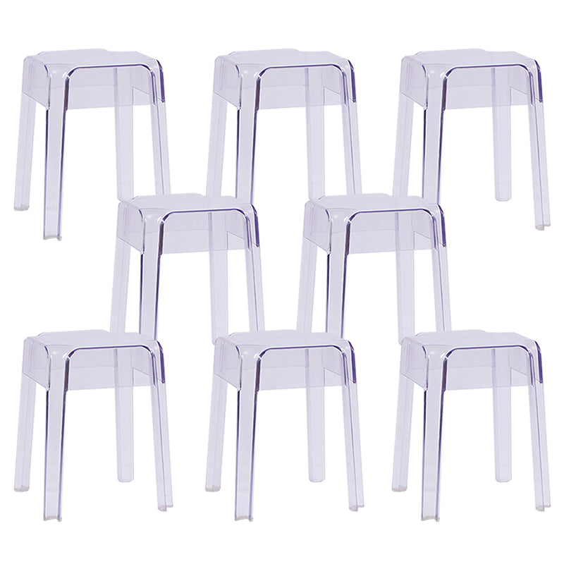 Modern Squared Counter Chair Plastic Backless Indoor Counter-height Stool