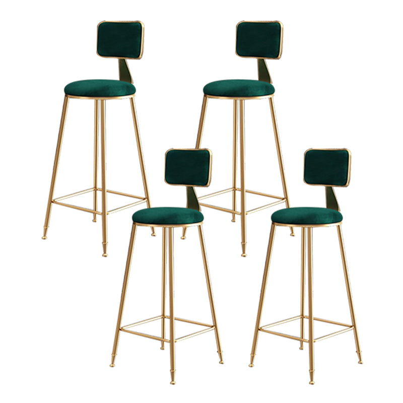 Glam Round Indoor Counter Stool Footrest Low Back Counter-height Stool