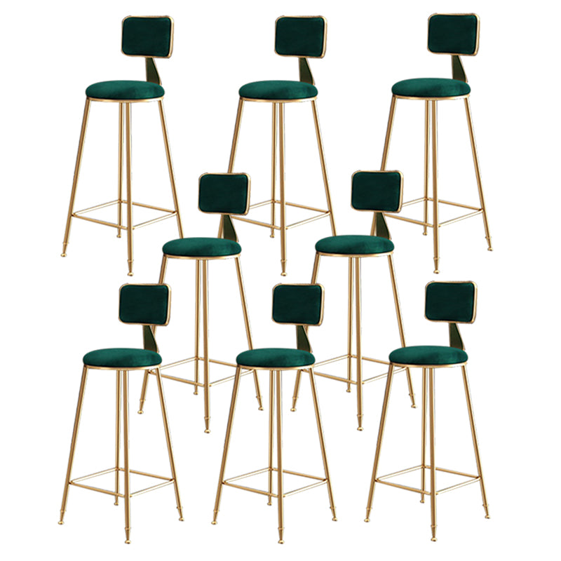 Glam Round Indoor Counter Stool Footrest Low Back Counter-height Stool