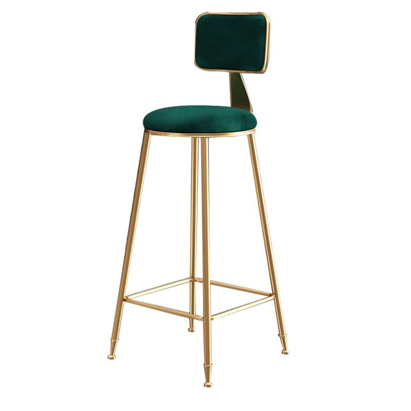 Glam Round Indoor Counter Stool Footrest Low Back Counter-height Stool