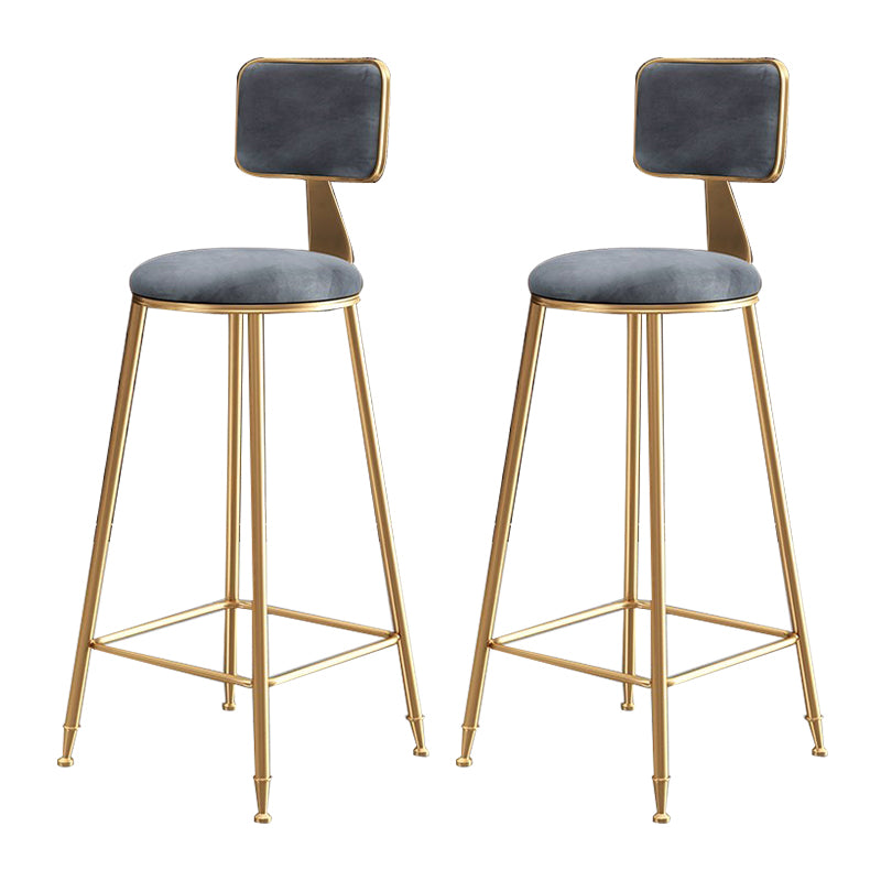 Glam Round Indoor Counter Stool Footrest Low Back Counter-height Stool