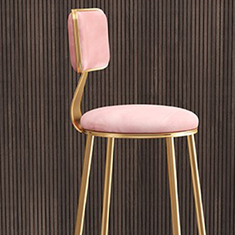 Glam Round Indoor Counter Stool Footrest Low Back Counter-height Stool