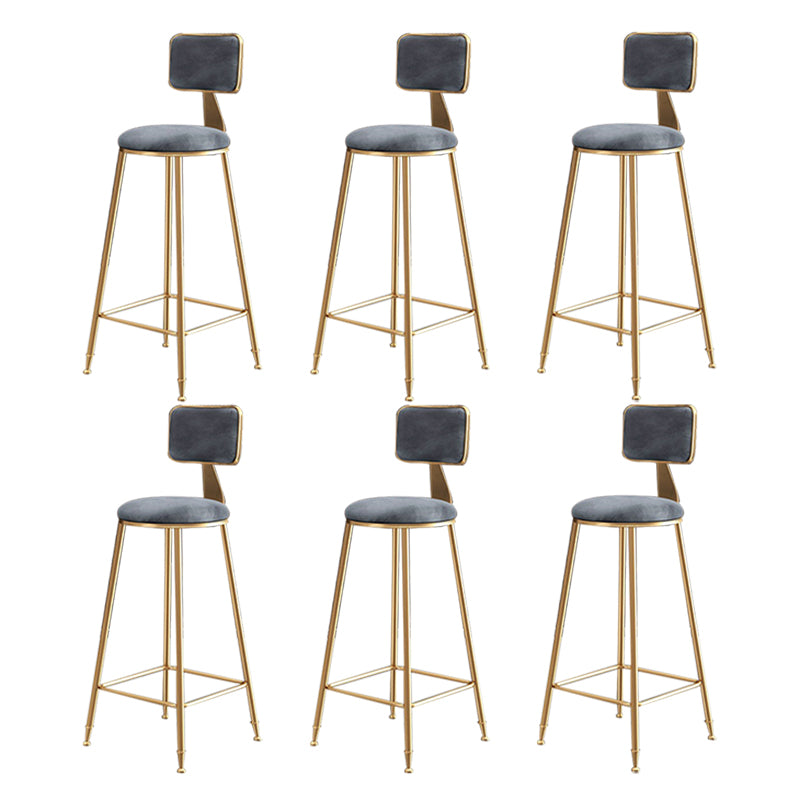 Glam Round Indoor Counter Stool Footrest Low Back Counter-height Stool