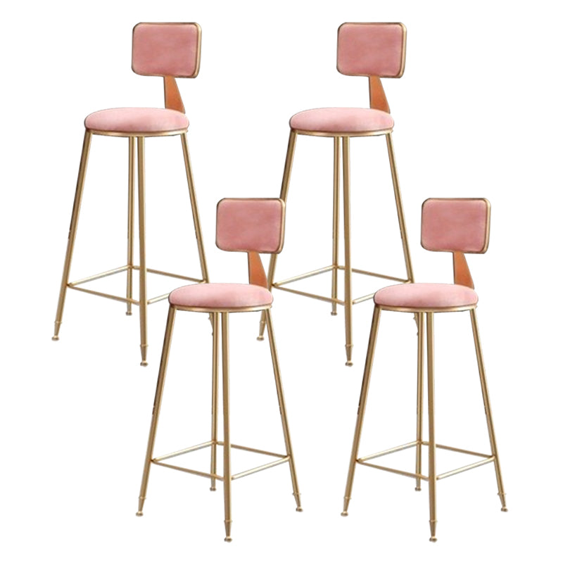Glam Round Indoor Counter Stool Footrest Low Back Counter-height Stool