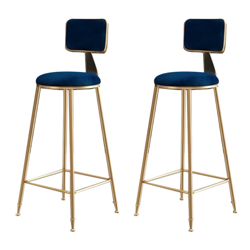 Glam Round Indoor Counter Stool Footrest Low Back Counter-height Stool