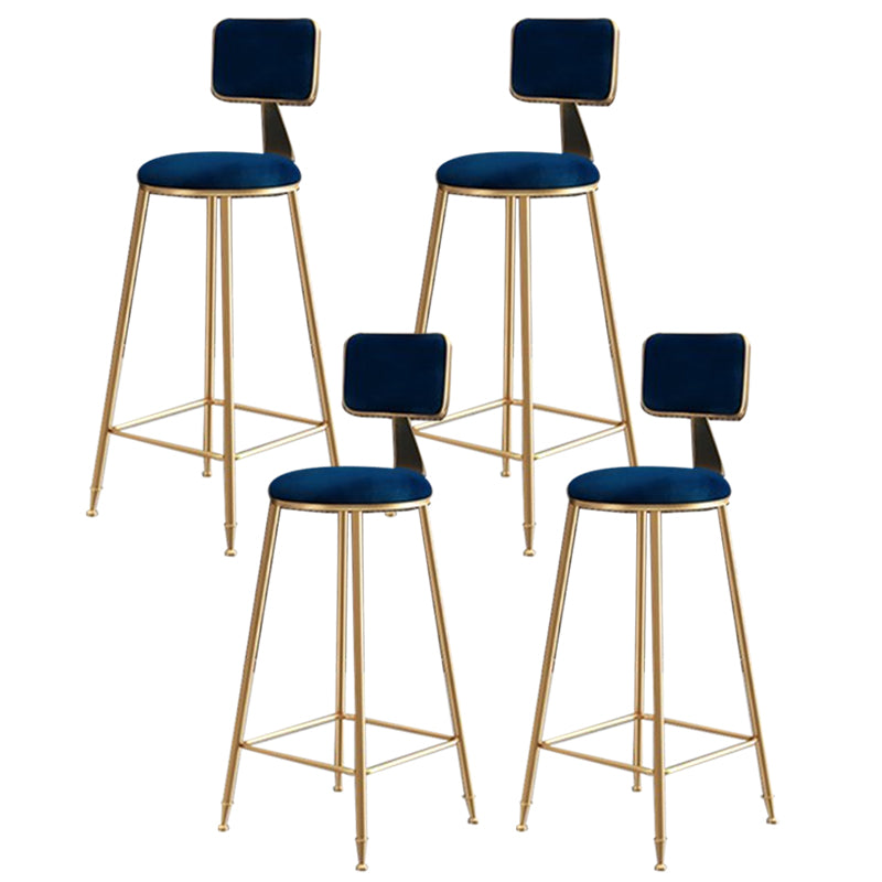 Glam Round Indoor Counter Stool Footrest Low Back Counter-height Stool