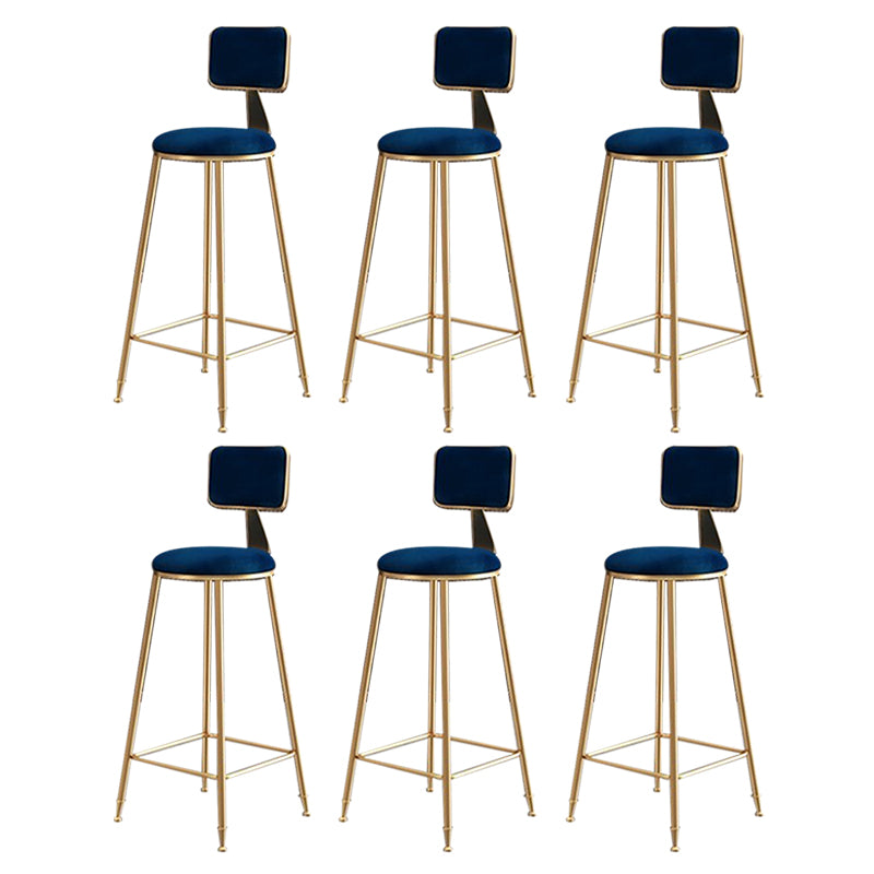 Glam Round Indoor Counter Stool Footrest Low Back Counter-height Stool