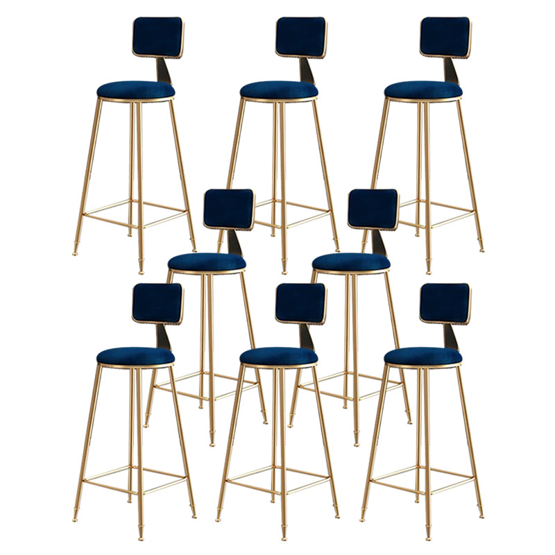 Glam Round Indoor Counter Stool Footrest Low Back Counter-height Stool