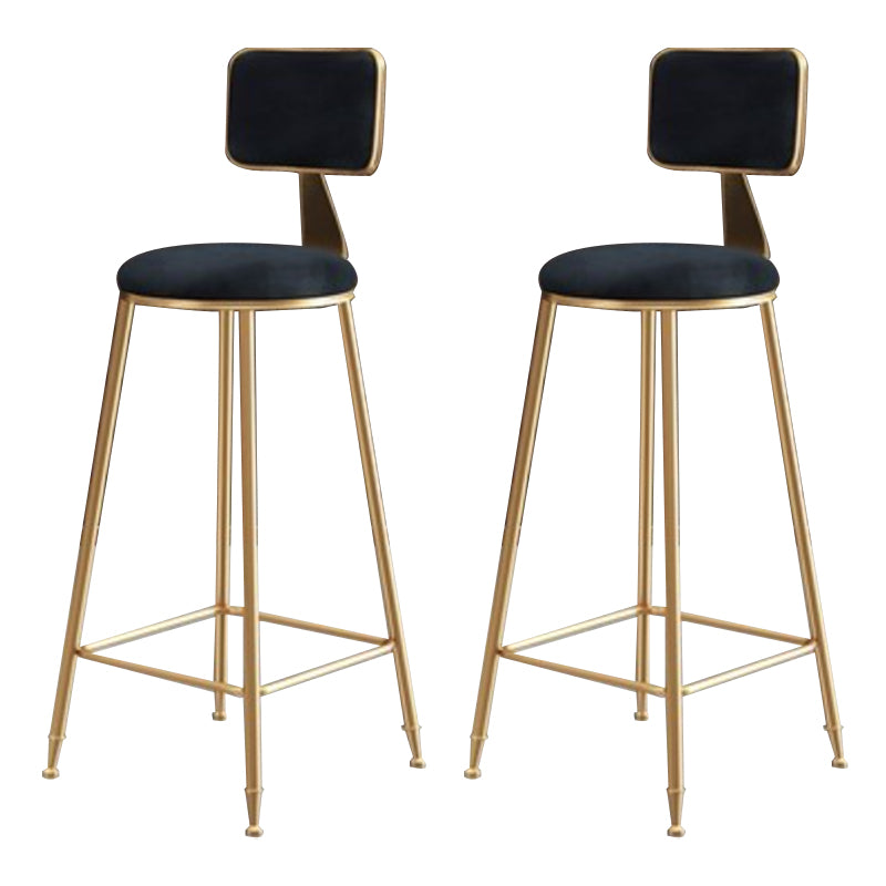 Glam Round Indoor Counter Stool Footrest Low Back Counter-height Stool