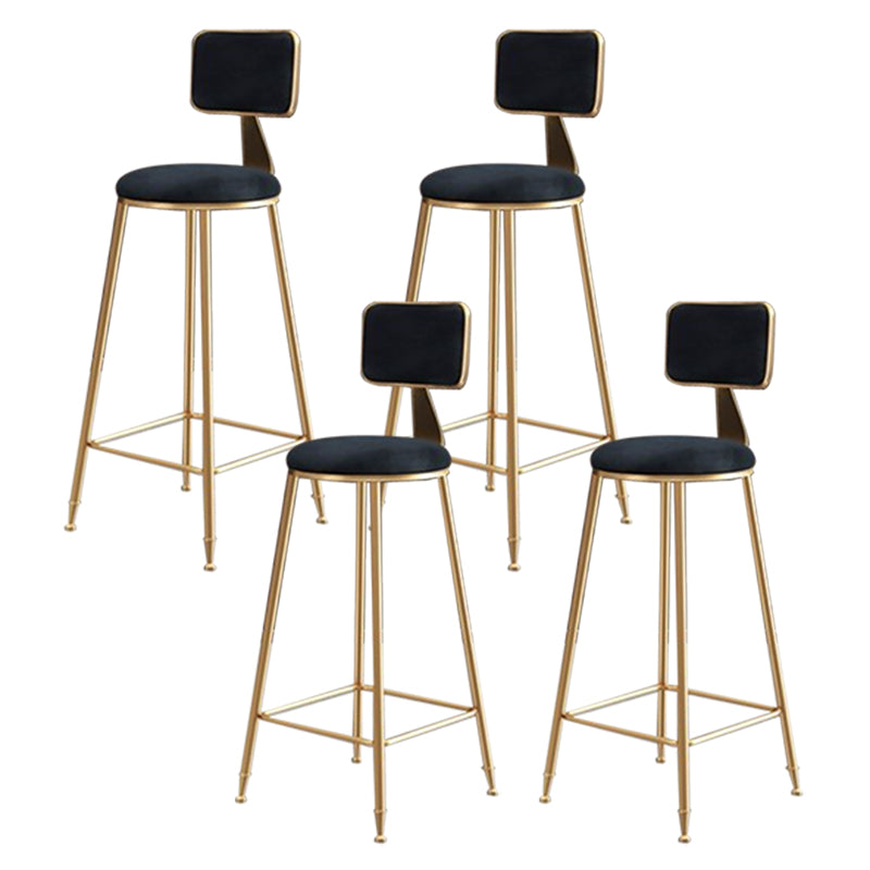 Glam Round Indoor Counter Stool Footrest Low Back Counter-height Stool