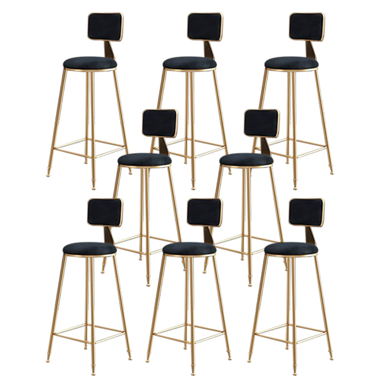 Glam Round Indoor Counter Stool Footrest Low Back Counter-height Stool