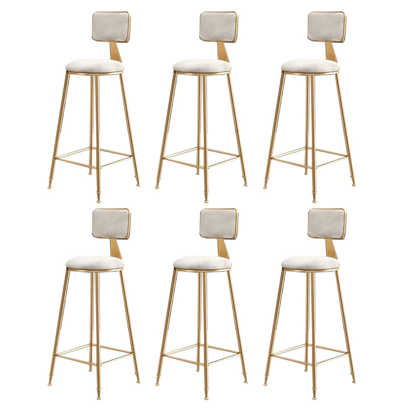 Glam Round Indoor Counter Stool Footrest Low Back Counter-height Stool