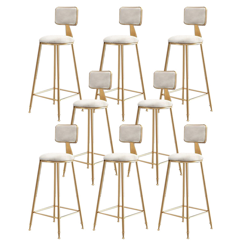 Glam Round Indoor Counter Stool Footrest Low Back Counter-height Stool