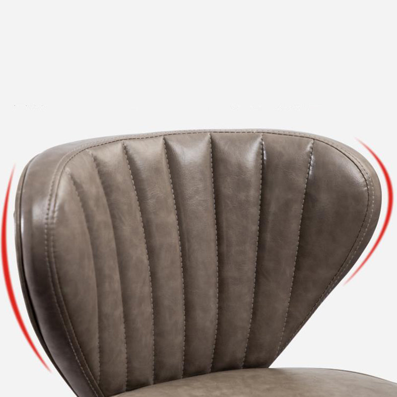 Modern Metal Barstool Faux Leather Counter Stool with Iorn 4 Legs