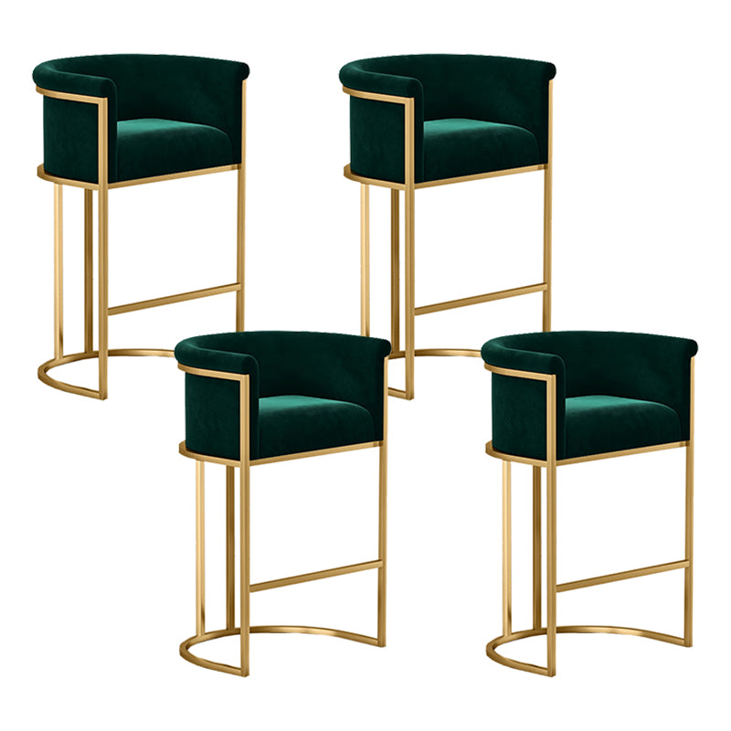 Glam Fabric Counter Stool Luxury Furniture with Gold Legs in Matte Finish for Indoor