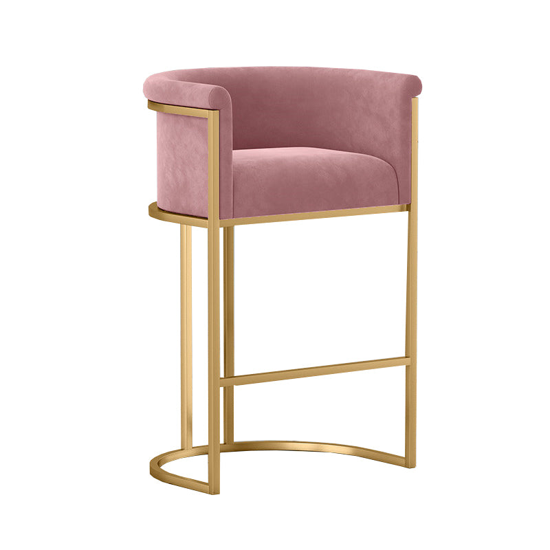 Glam Fabric Counter Stool Luxury Furniture with Gold Legs in Matte Finish for Indoor