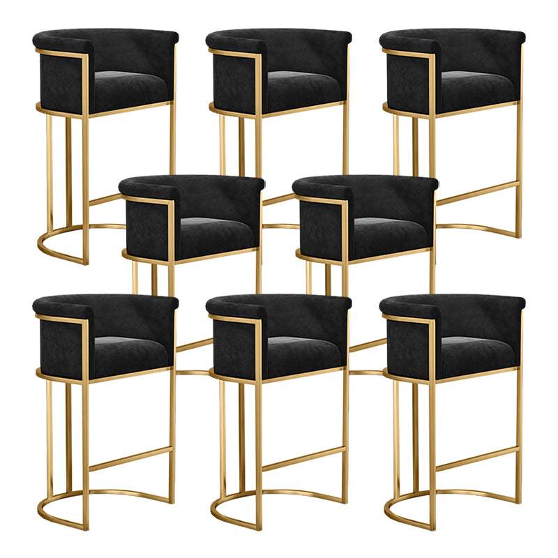 Glam Fabric Counter Stool Luxury Furniture with Gold Legs in Matte Finish for Indoor