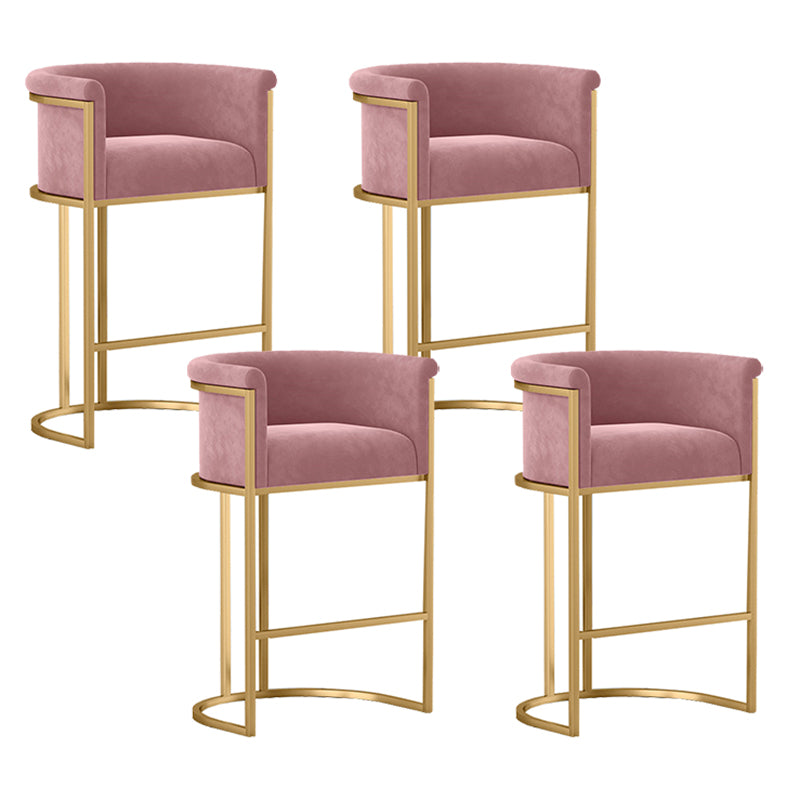 Glam Fabric Counter Stool Luxury Furniture with Gold Legs in Matte Finish for Indoor