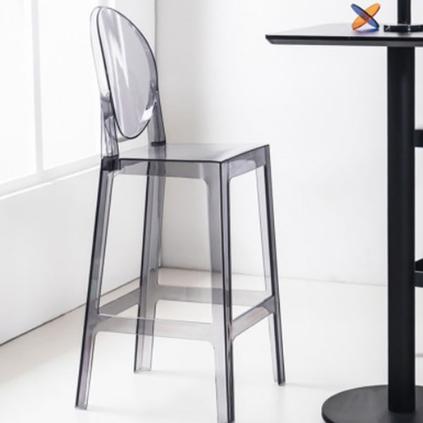 Contemporary Acrylic Barstool Acrylic Counter Stool in Matte Finish for Indoor
