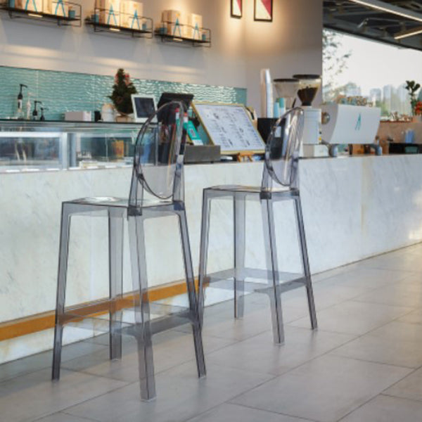 Contemporary Acrylic Barstool Acrylic Counter Stool in Matte Finish for Indoor