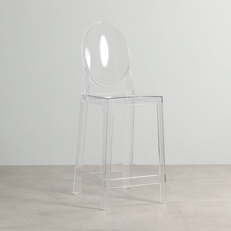 Contemporary Acrylic Barstool Acrylic Counter Stool in Matte Finish for Indoor
