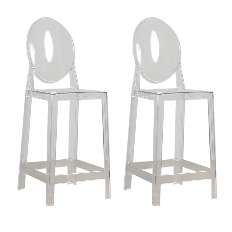 Contemporary Acrylic Barstool Acrylic Counter Stool in Matte Finish for Indoor