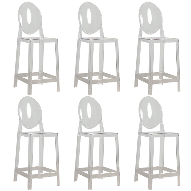 Contemporary Acrylic Barstool Acrylic Counter Stool in Matte Finish for Indoor