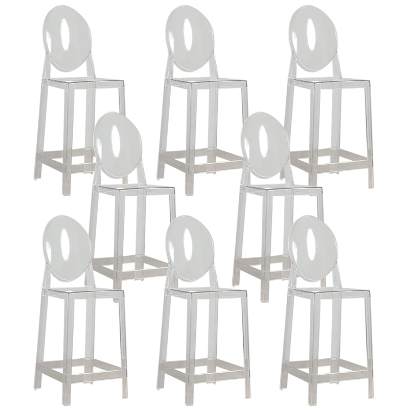 Contemporary Acrylic Barstool Acrylic Counter Stool in Matte Finish for Indoor