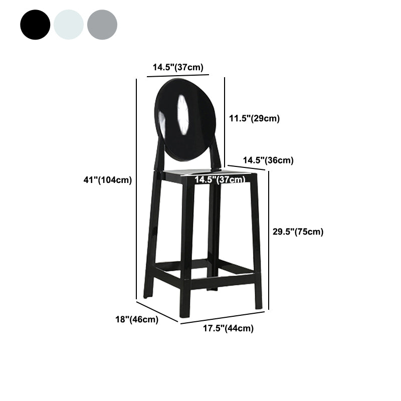 Contemporary Acrylic Barstool Acrylic Counter Stool in Matte Finish for Indoor