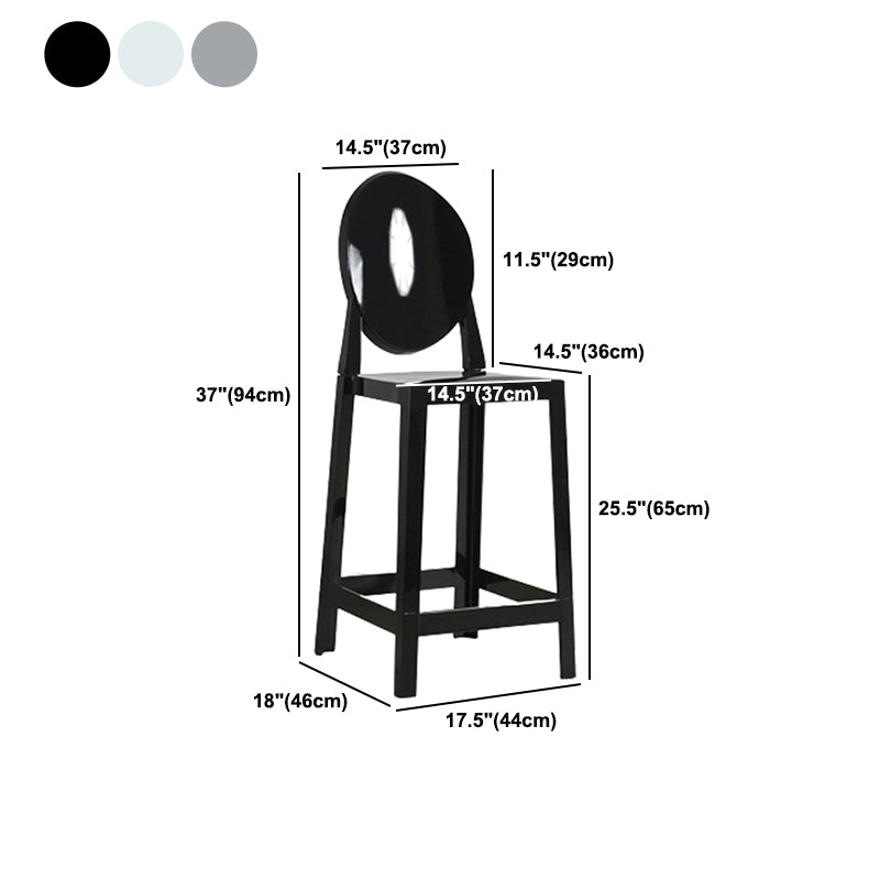 Contemporary Acrylic Barstool Acrylic Counter Stool in Matte Finish for Indoor