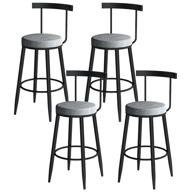 Contemporary Metal Barstool Fabric Upholstered Counter Stool in Matte Finish for Indoor