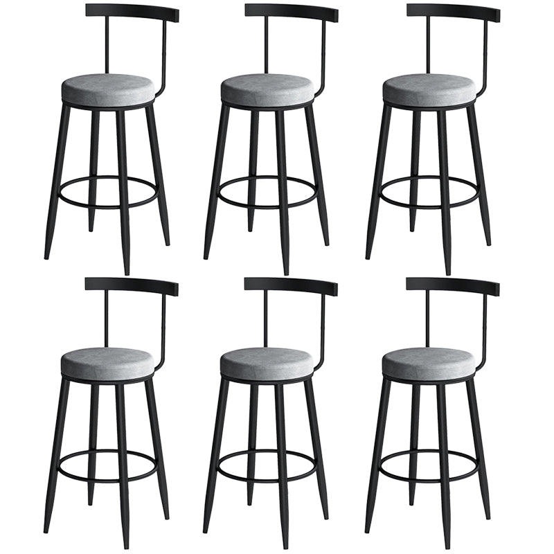 Contemporary Metal Barstool Fabric Upholstered Counter Stool in Matte Finish for Indoor