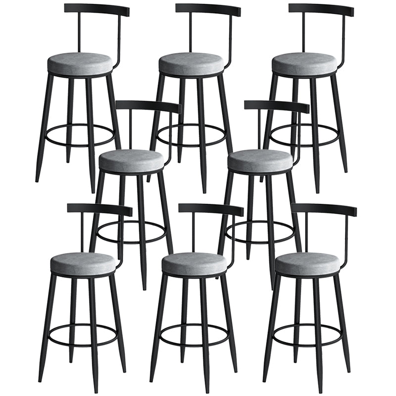 Contemporary Metal Barstool Fabric Upholstered Counter Stool in Matte Finish for Indoor