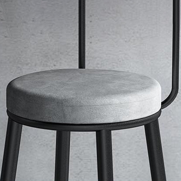 Contemporary Metal Barstool Fabric Upholstered Counter Stool in Matte Finish for Indoor