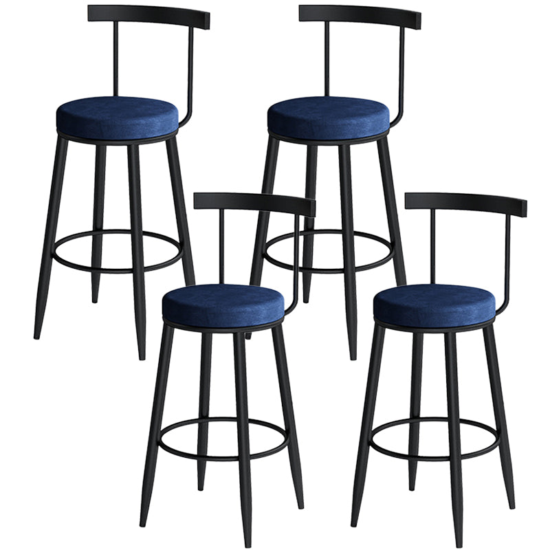 Contemporary Metal Barstool Fabric Upholstered Counter Stool in Matte Finish for Indoor