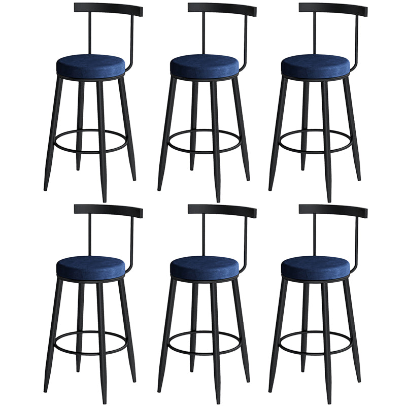 Contemporary Metal Barstool Fabric Upholstered Counter Stool in Matte Finish for Indoor