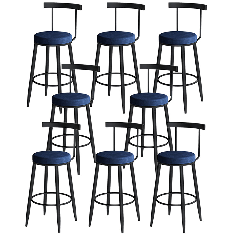 Contemporary Metal Barstool Fabric Upholstered Counter Stool in Matte Finish for Indoor