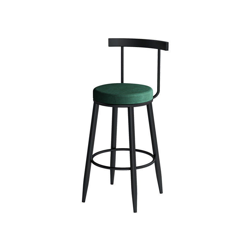 Contemporary Metal Barstool Fabric Upholstered Counter Stool in Matte Finish for Indoor