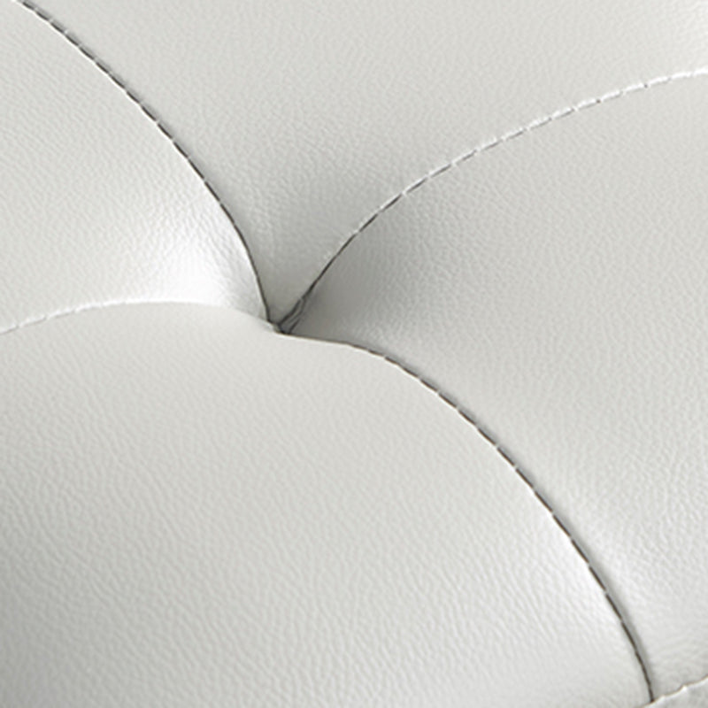 Contemporary Tufted Ottoman Water Resistant Leather Foot Stool Square Ottoman