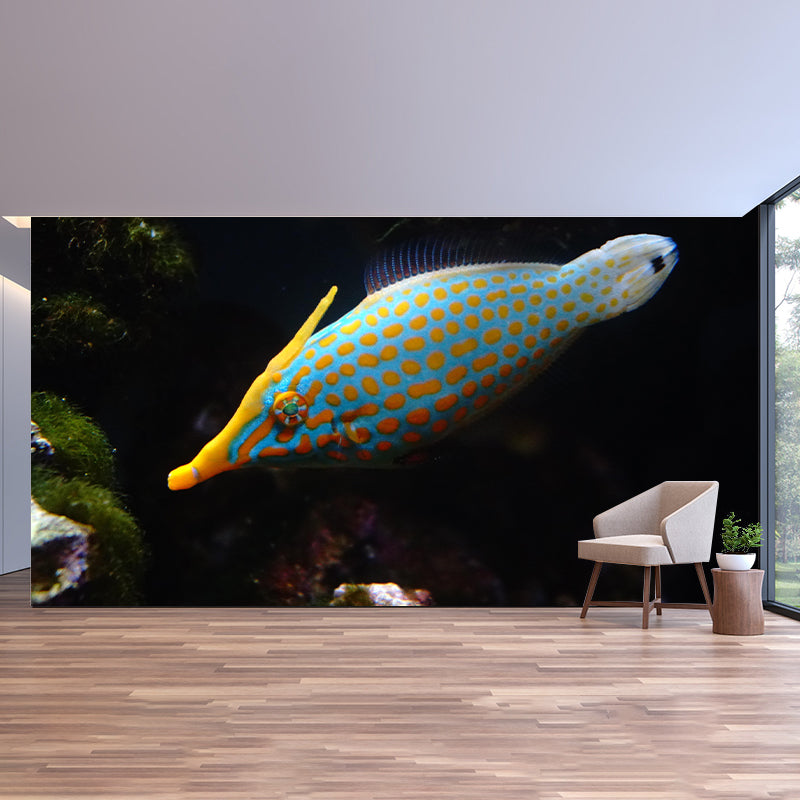 Attractive Wall Mural Fish Patterned Sitting Room Wall Mural