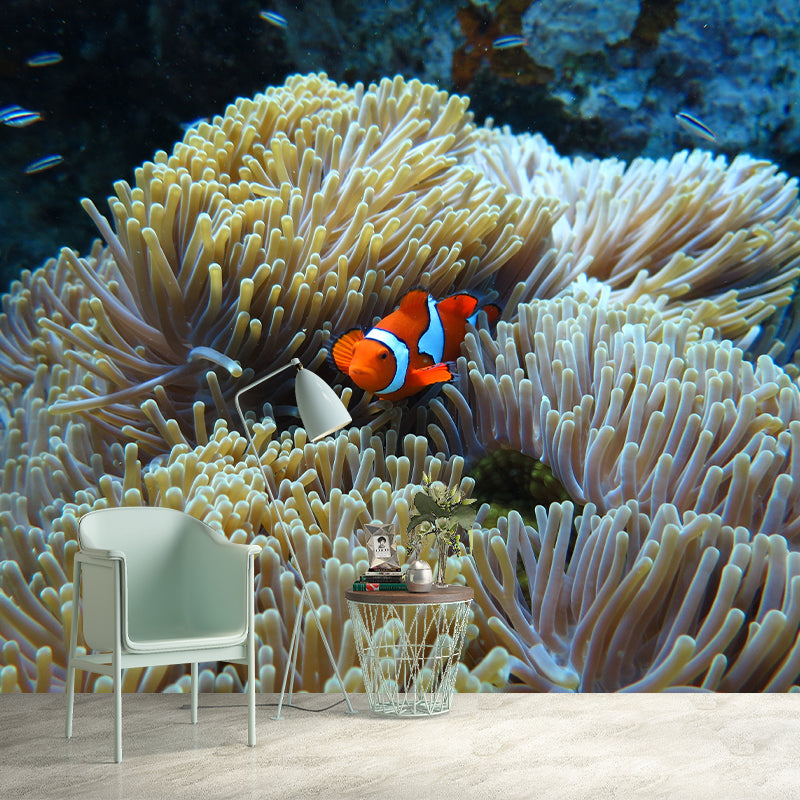 Fancy Wall Mural Clown Fish Patterned Drawing Room Wall Mural