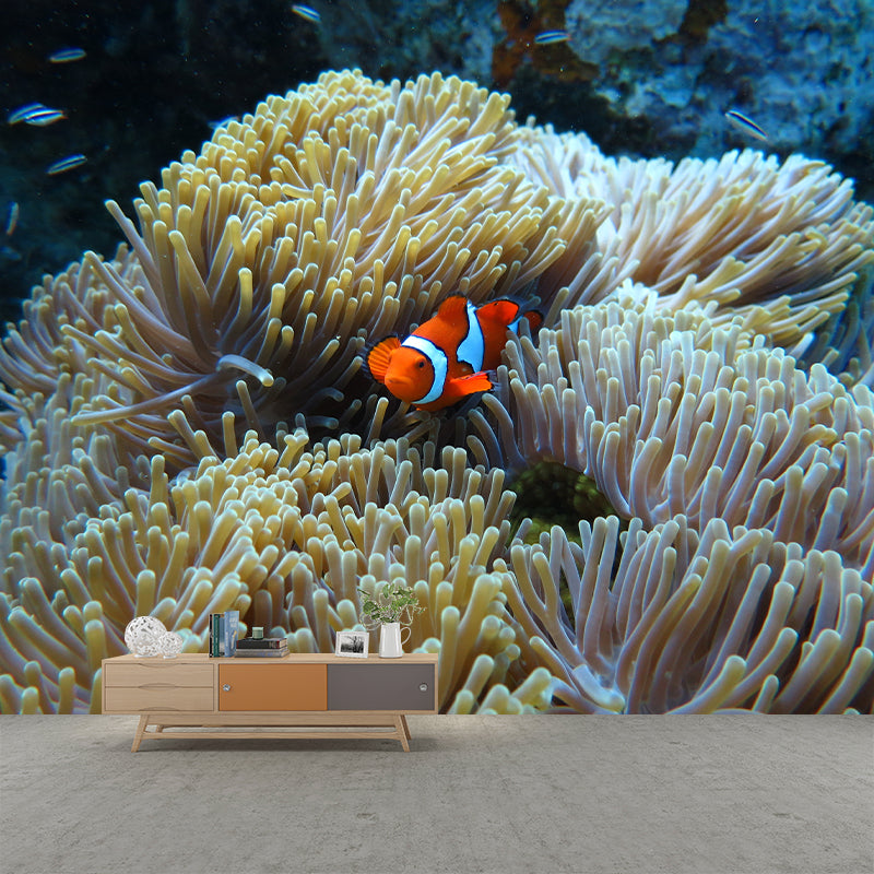 Fancy Wall Mural Clown Fish Patterned Drawing Room Wall Mural