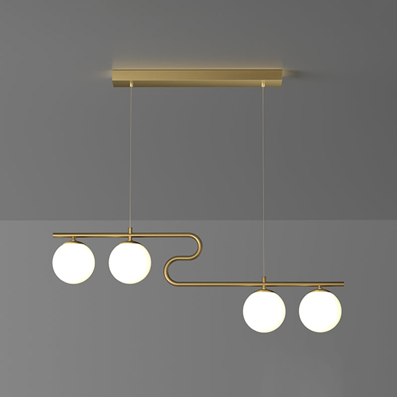 Modern Simple Hanging Lamp Glass Ball Shape Shade Island Light Fixture for Dining Table