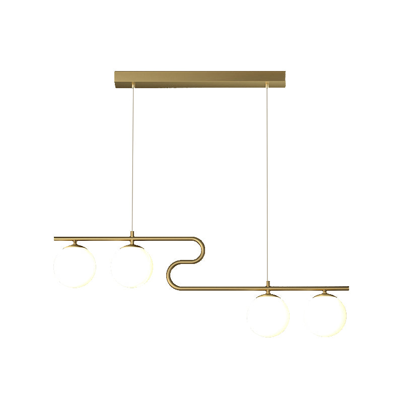 Modern Simple Hanging Lamp Glass Ball Shape Shade Island Light Fixture for Dining Table