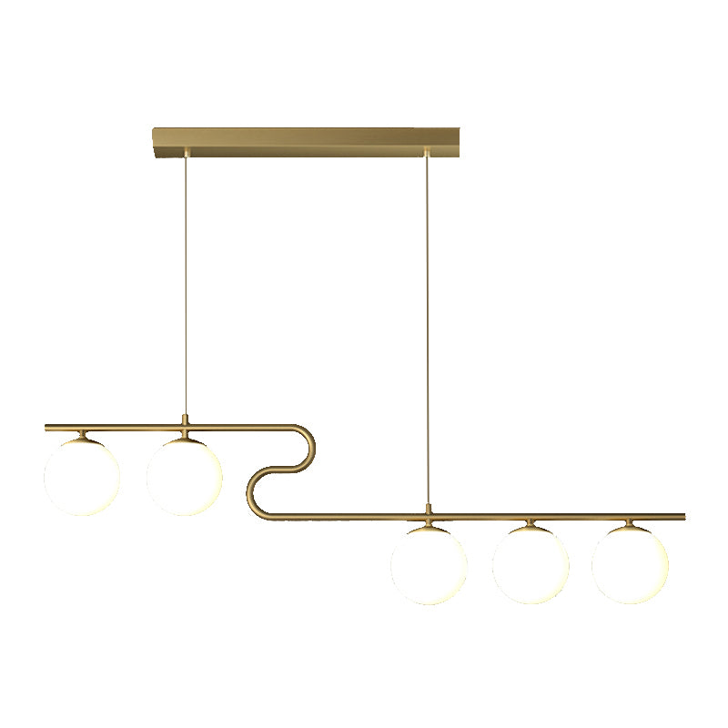 Modern Simple Hanging Lamp Glass Ball Shape Shade Island Light Fixture for Dining Table