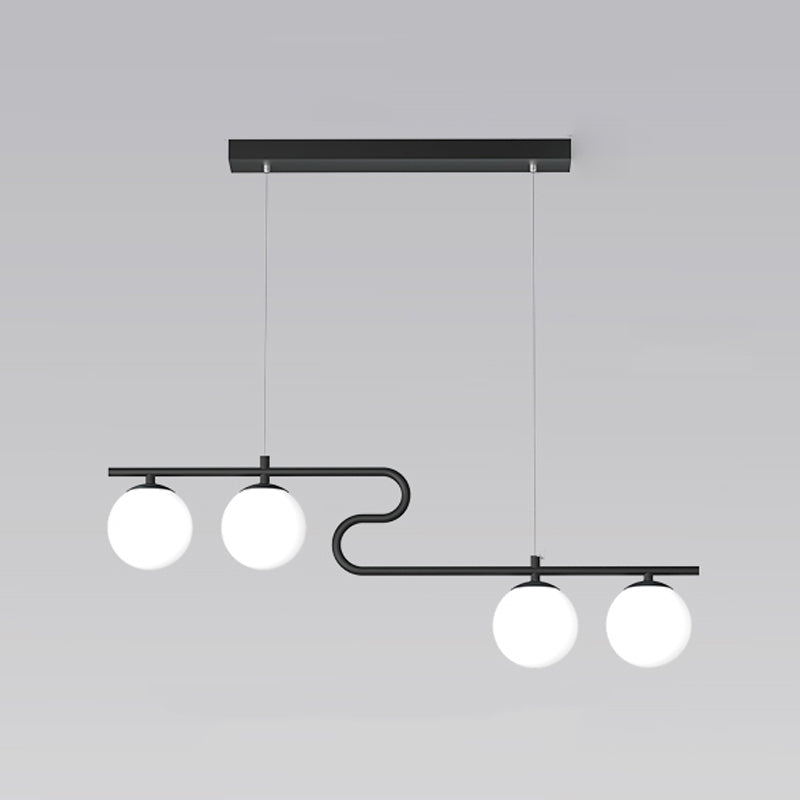 Modern Simple Hanging Lamp Glass Ball Shape Shade Island Light Fixture for Dining Table