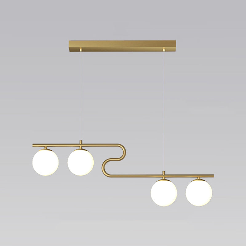 Modern Simple Hanging Lamp Glass Ball Shape Shade Island Light Fixture for Dining Table