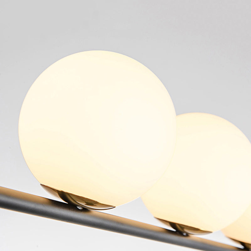 Modern Simple Iron Hanging Lamp Strip Shape Island Light Fixture for Dining Table