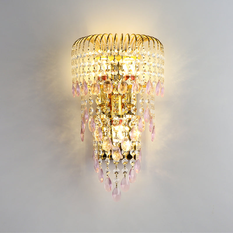 Crystal Unique Shape Wall Light Modern 3 Lights Wall Light Sconce